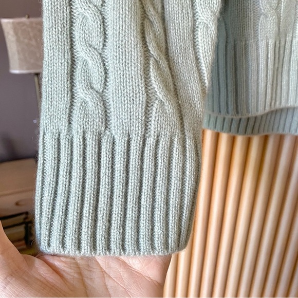 Zara cashmere cable knit sweater sea green - Picture 6 of 9